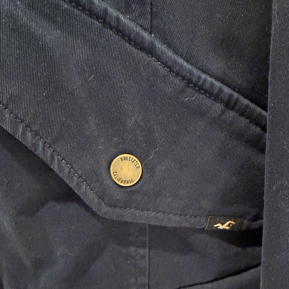 Hollister Navy Jacket with Faux Fur Hood sz S - Picture 12 of 14